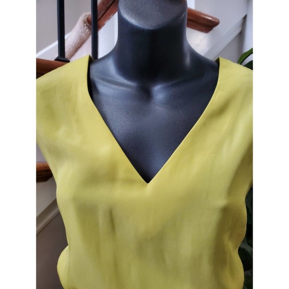 Rachel Roy Chartreuse Polyester V-Neck Sleeveless Knee Length Dress Size 2 - Picture 6 of 12